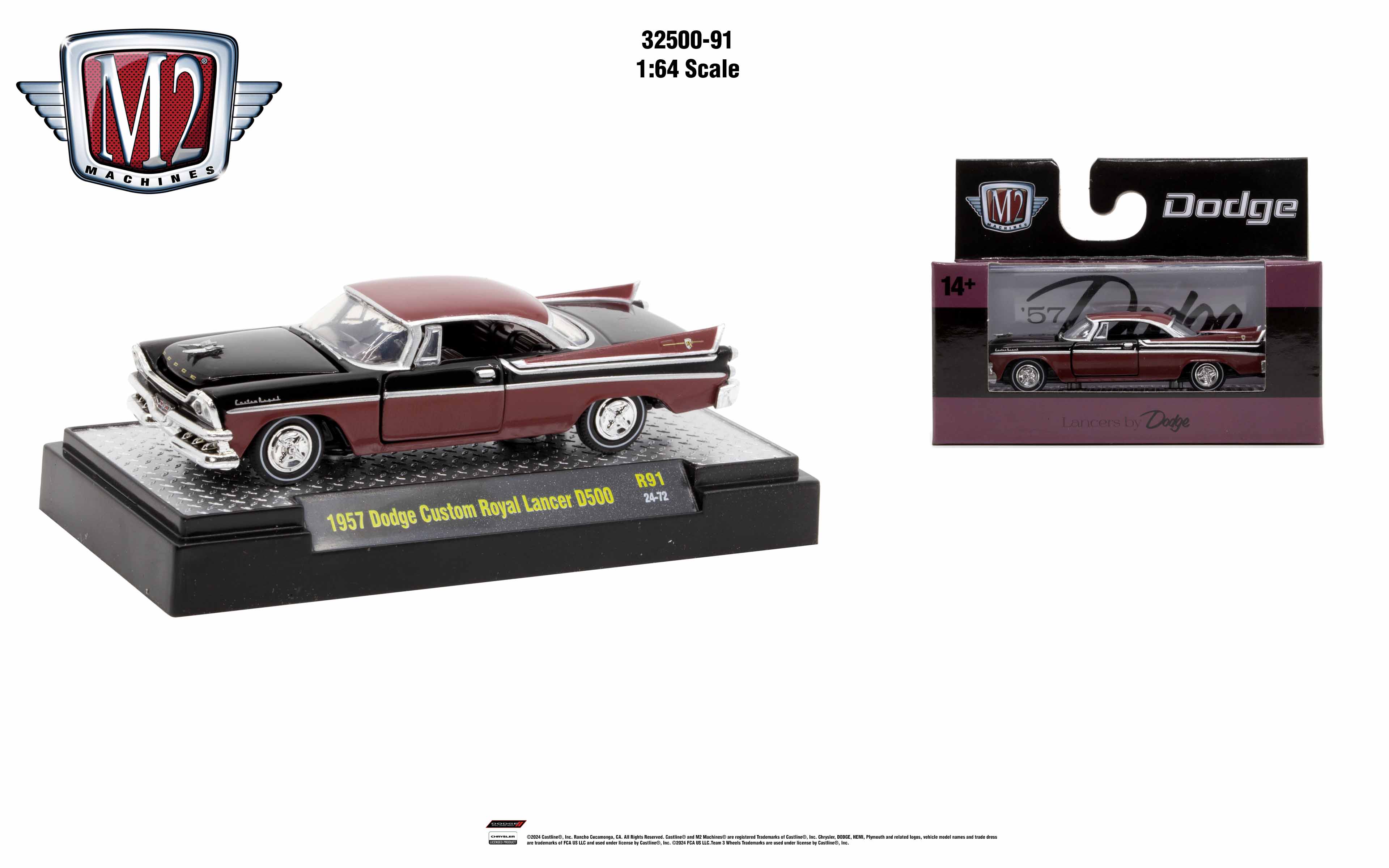 M2 Machines Auto Authentic Rel 91 1:64 1957 Dodge Custom Royal